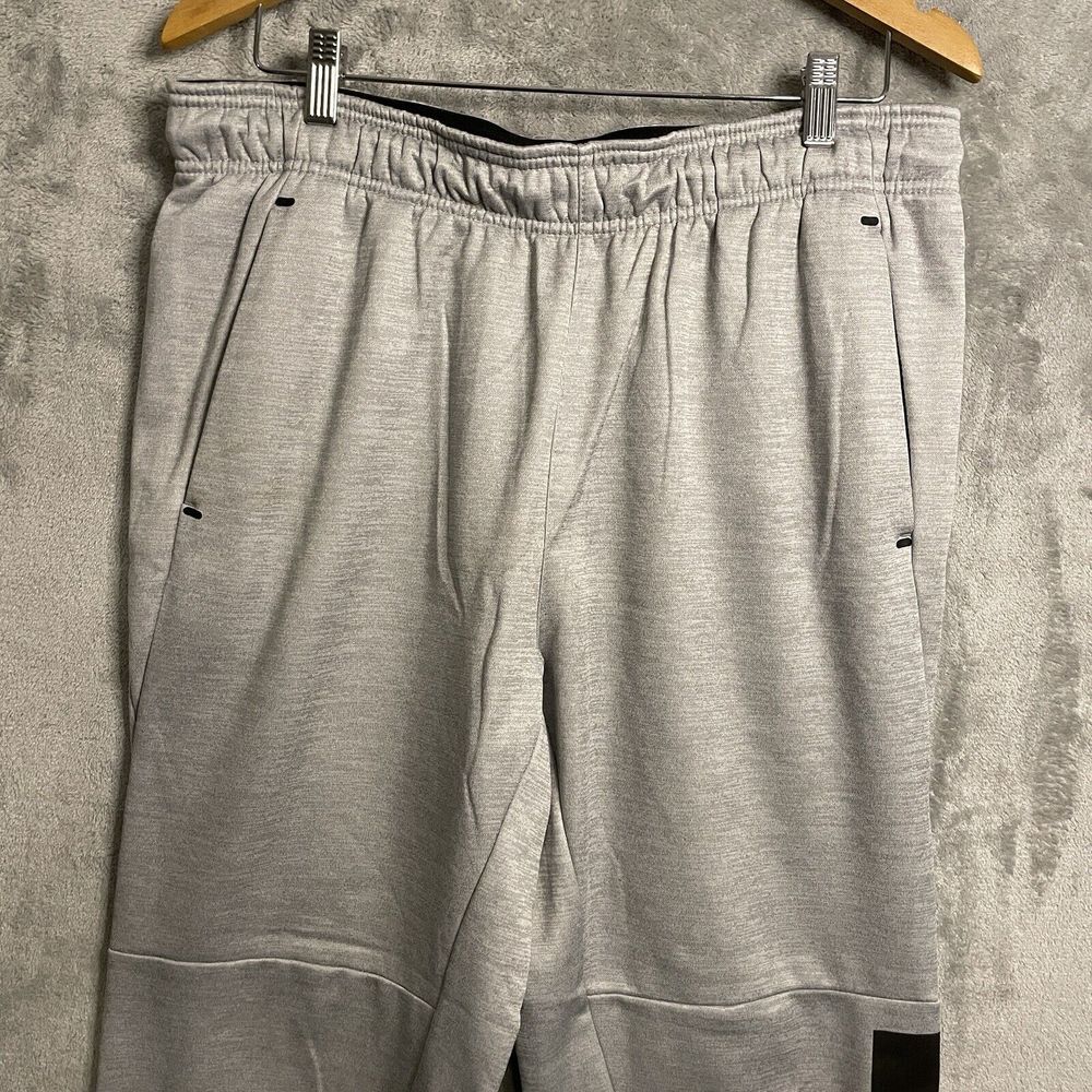 REEBOK Men's‎ L Joggers Activewear Pants Gray Athletic Tapered 100% Polyester